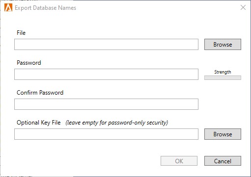 Export Database Name Dialog