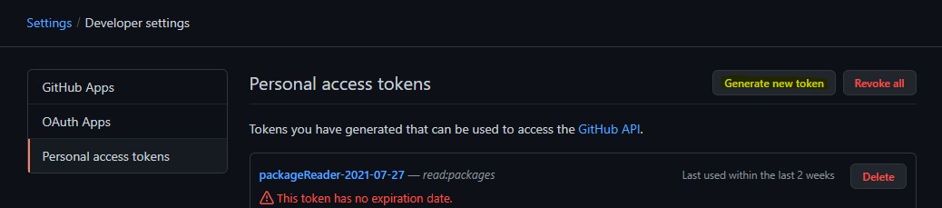 GitHub Generate Token